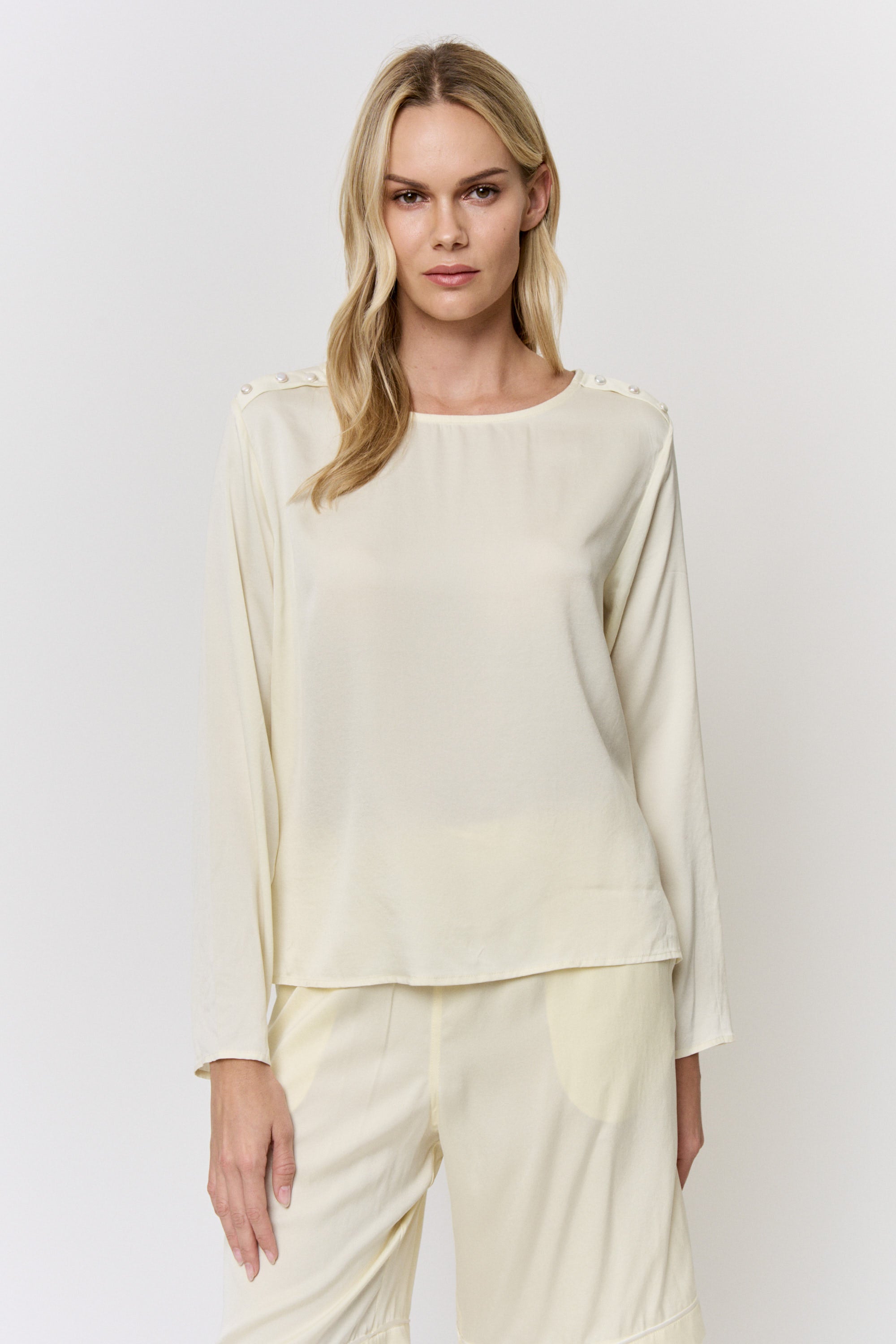 Red Onion-Dyed Silk Pearl-Button Blouse in naturally dyed fabric by AGA Nature