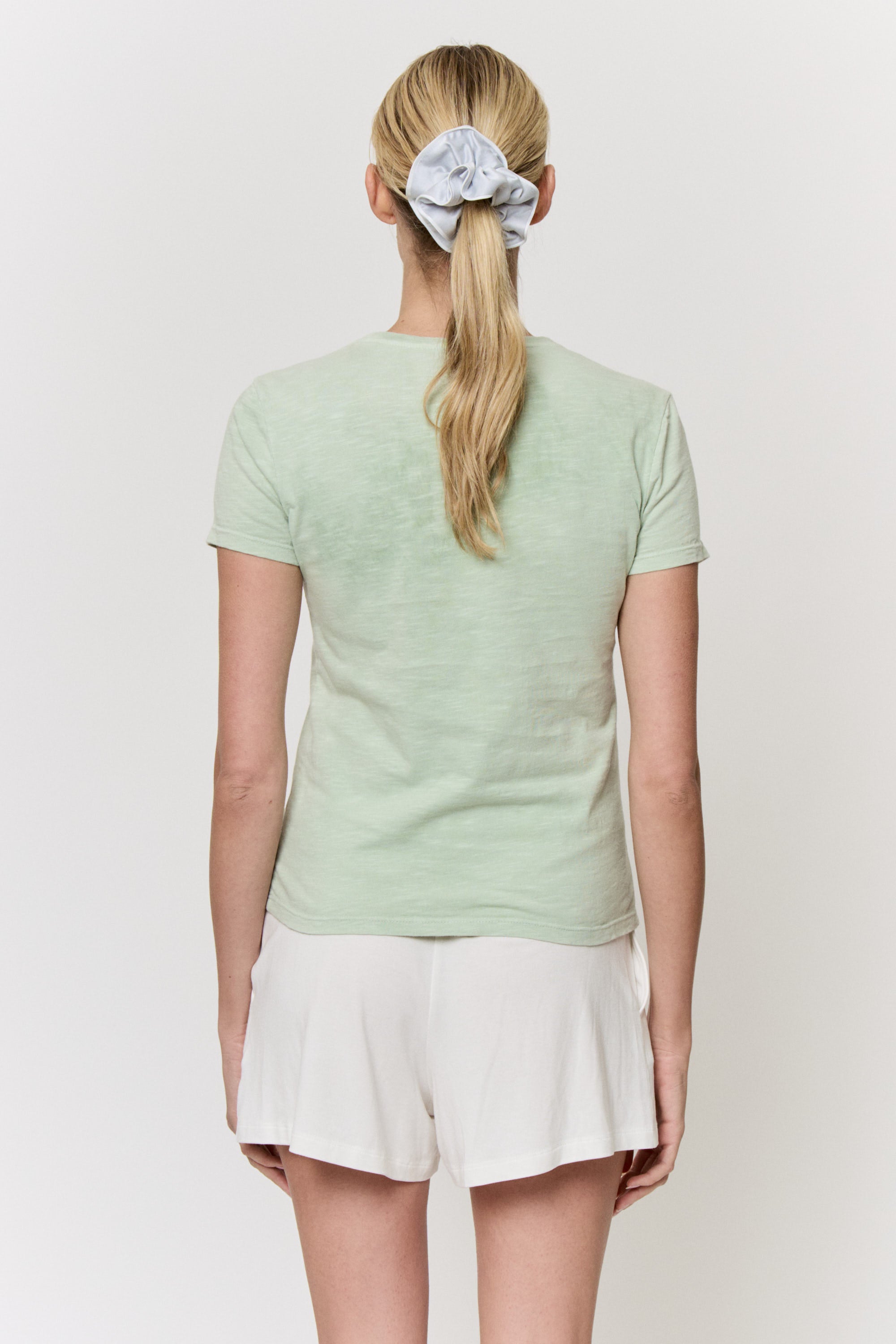Mulberry-Dyed Slub-Cotton Short-Sleeve Top in naturally dyed fabric by AGA Nature
