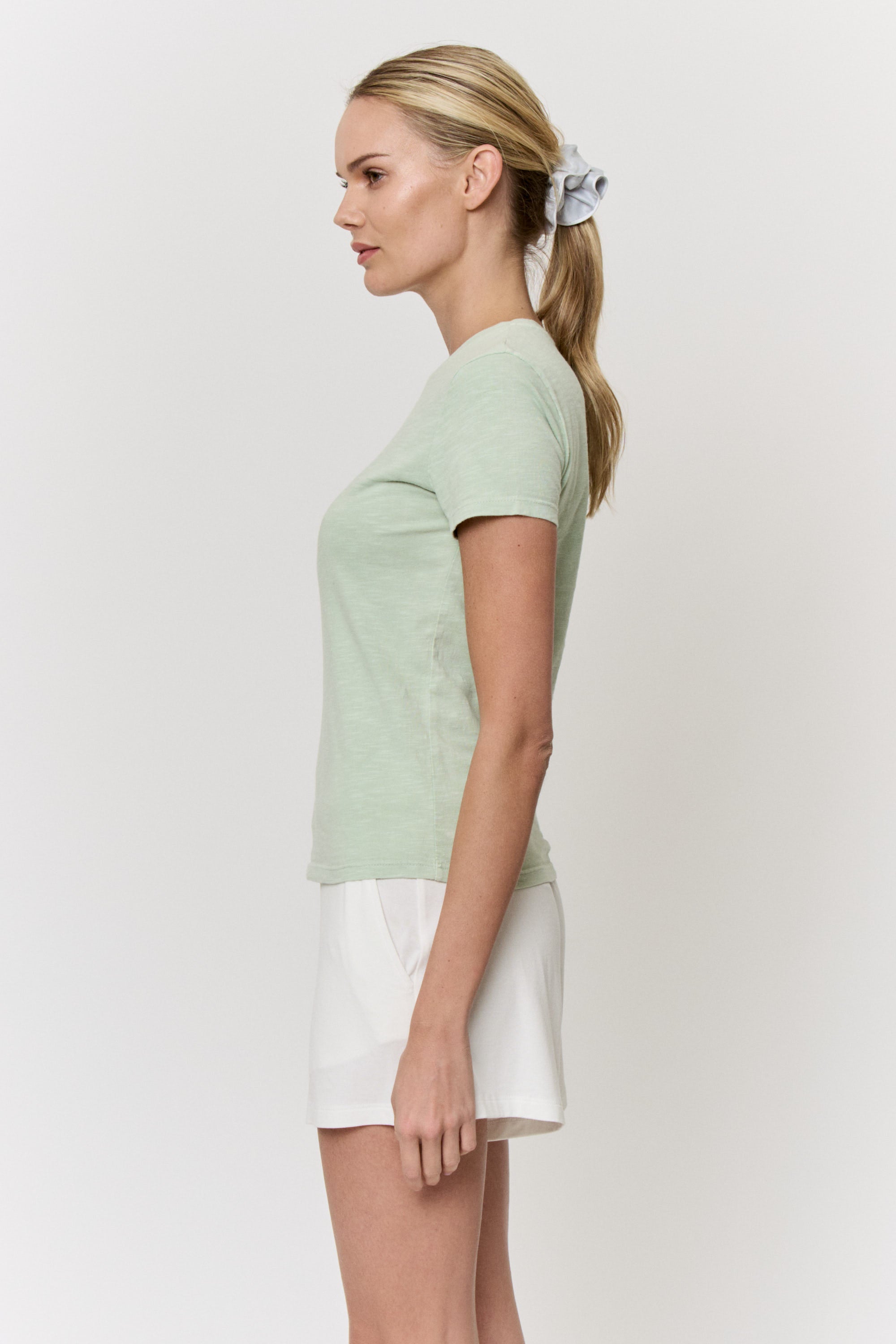 Mulberry-Dyed Slub-Cotton Short-Sleeve Top in naturally dyed fabric by AGA Nature
