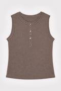 Cutch-Dyed Modal Henley Tank