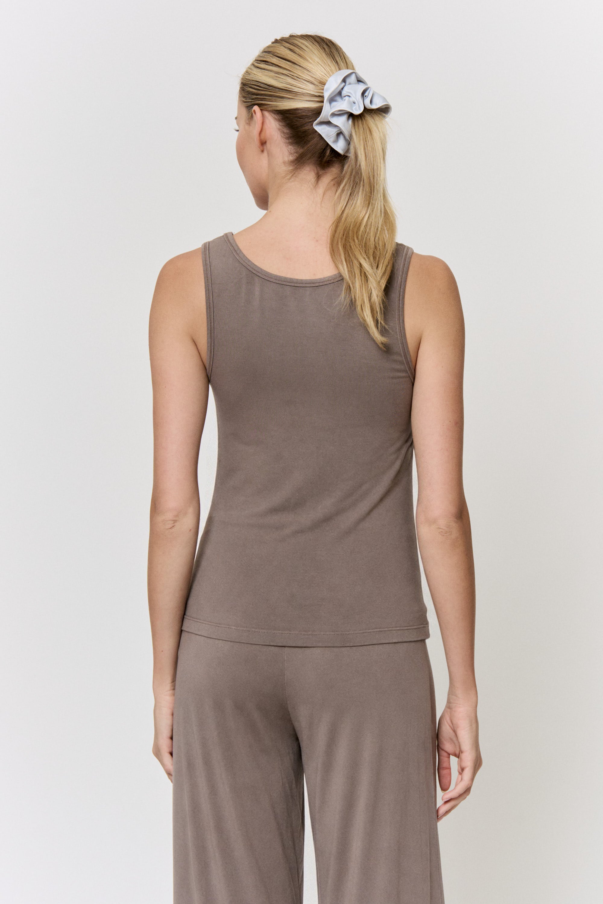 Cutch-Dyed Modal Scoop-Neck Tank in naturally dyed fabric by AGA Nature