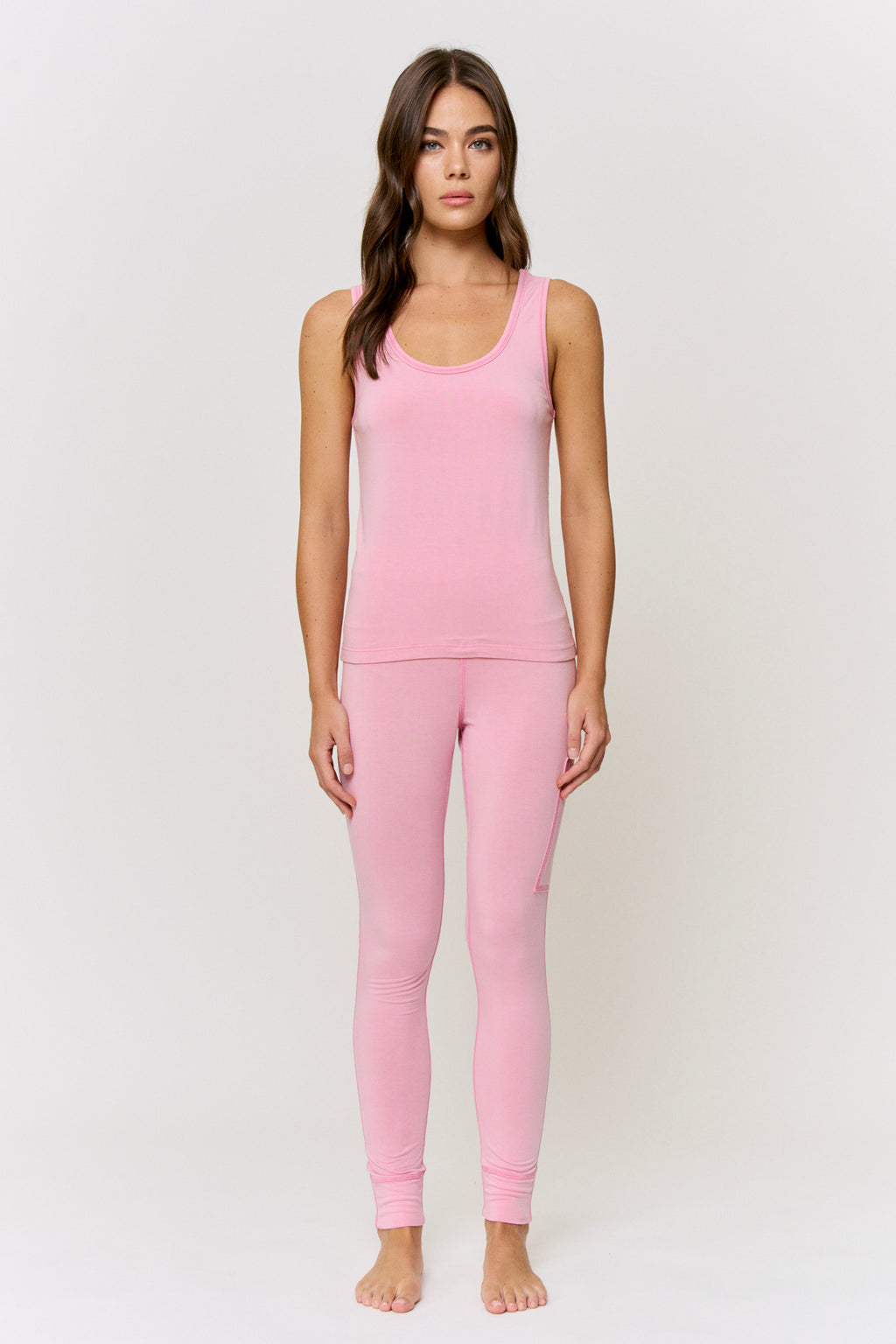 Cochineal-Dyed Modal Scoop-Neck Tank in naturally dyed fabric by AGA Nature