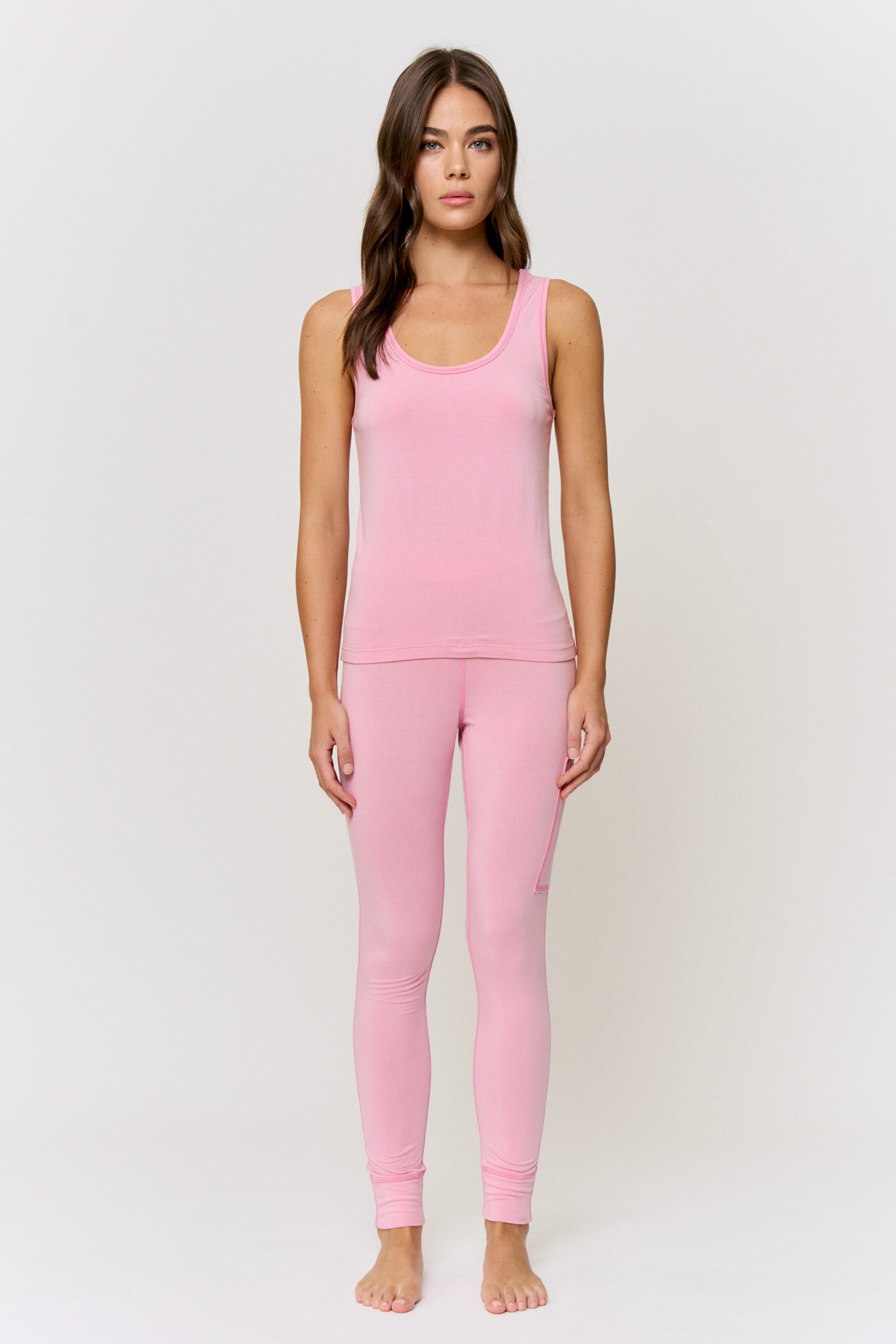 Cochineal-Dyed Modal Scoop-Neck Tank in naturally dyed fabric by AGA Nature