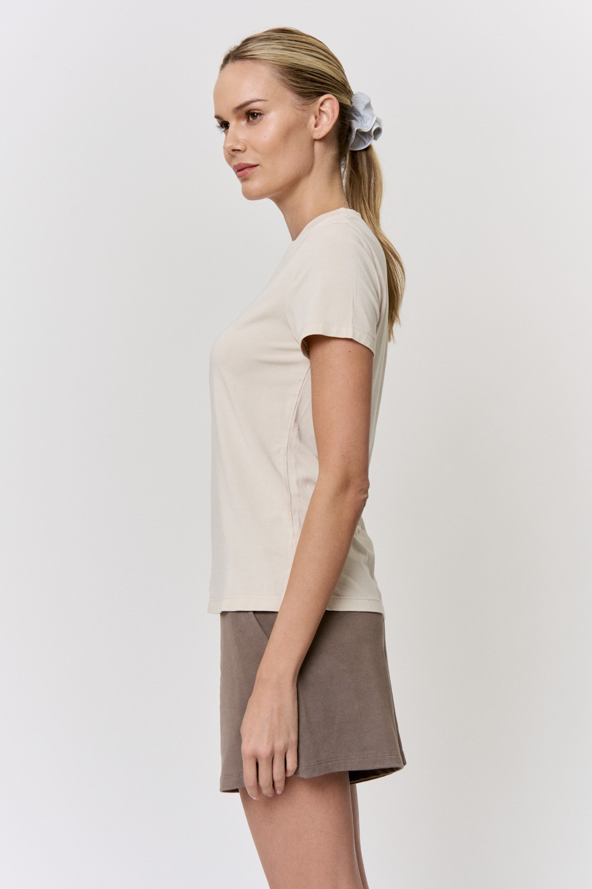 Red Cabbage-Dyed Modal Short-Sleeve Top