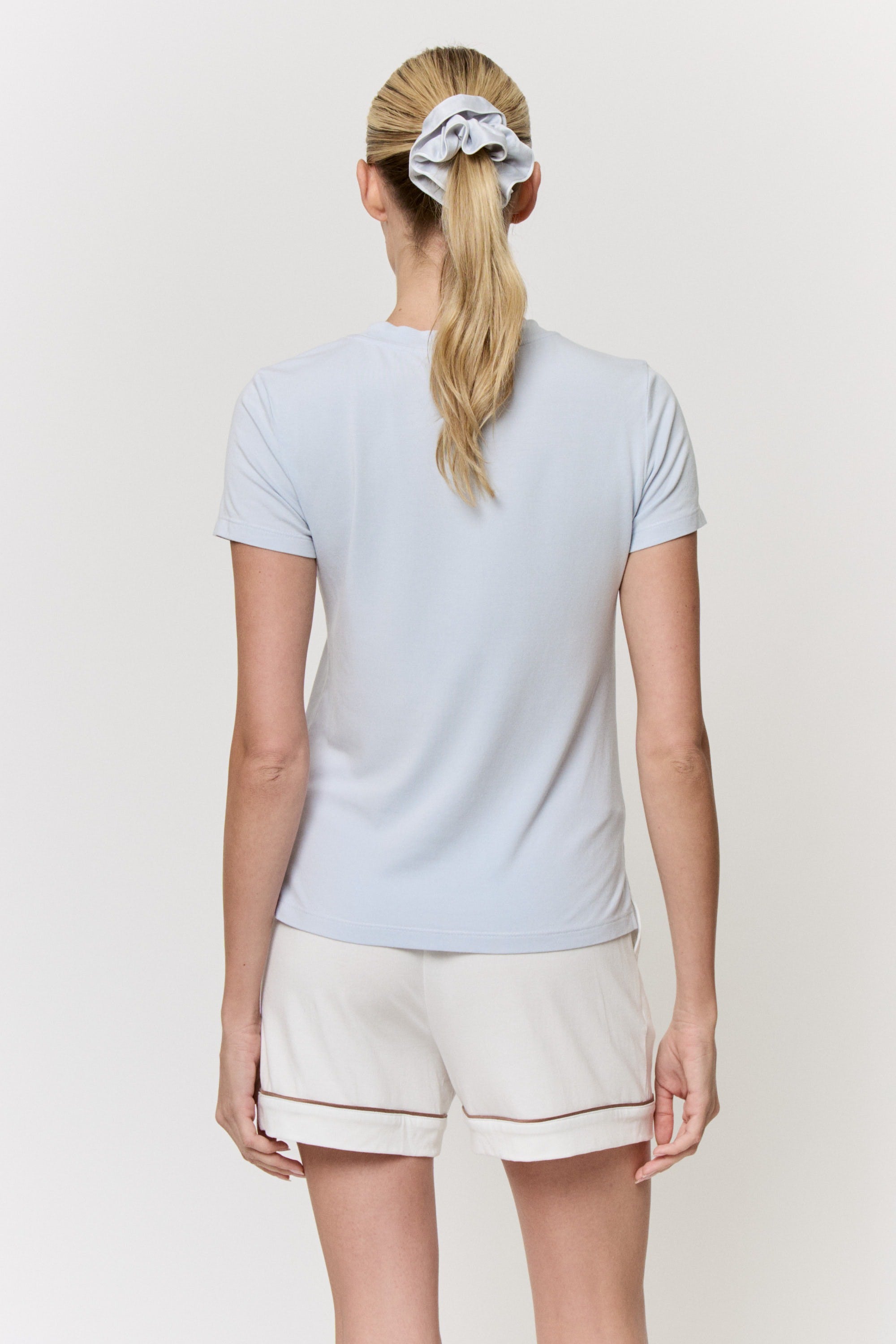 Red Cabbage-Dyed Modal Short-Sleeve Top in naturally dyed fabric by AGA Nature