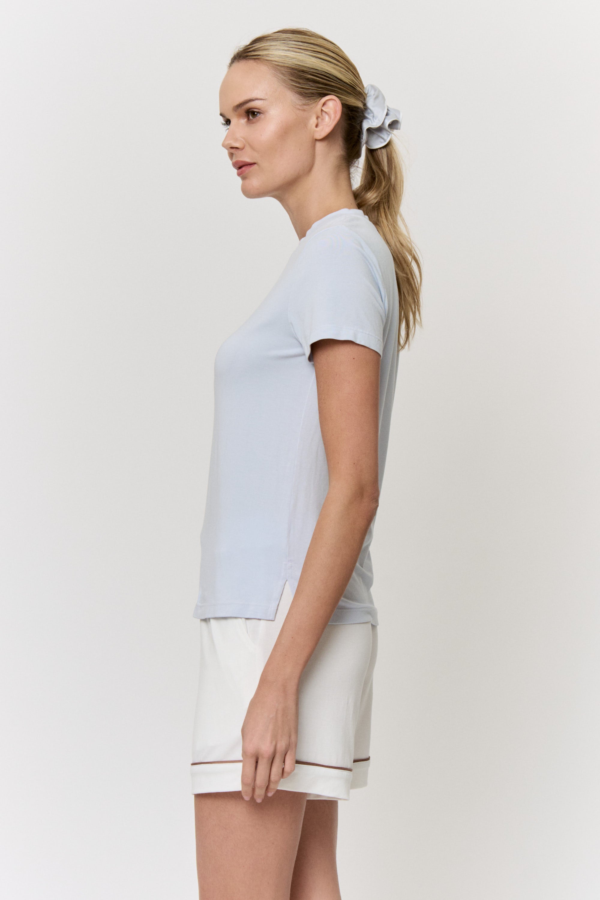 Red Cabbage-Dyed Modal Short-Sleeve Top in naturally dyed fabric by AGA Nature