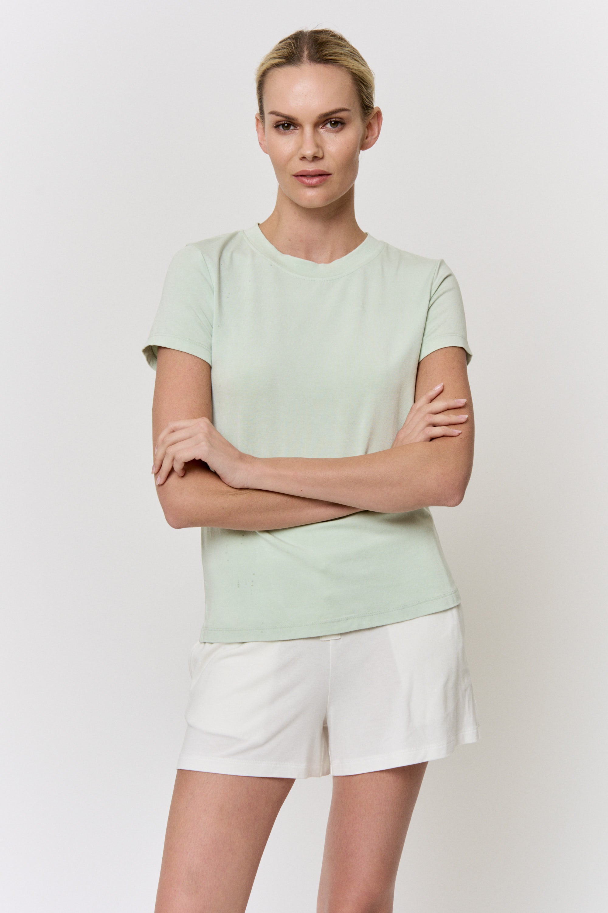 Mulberry-Dyed Modal Short-Sleeve Top