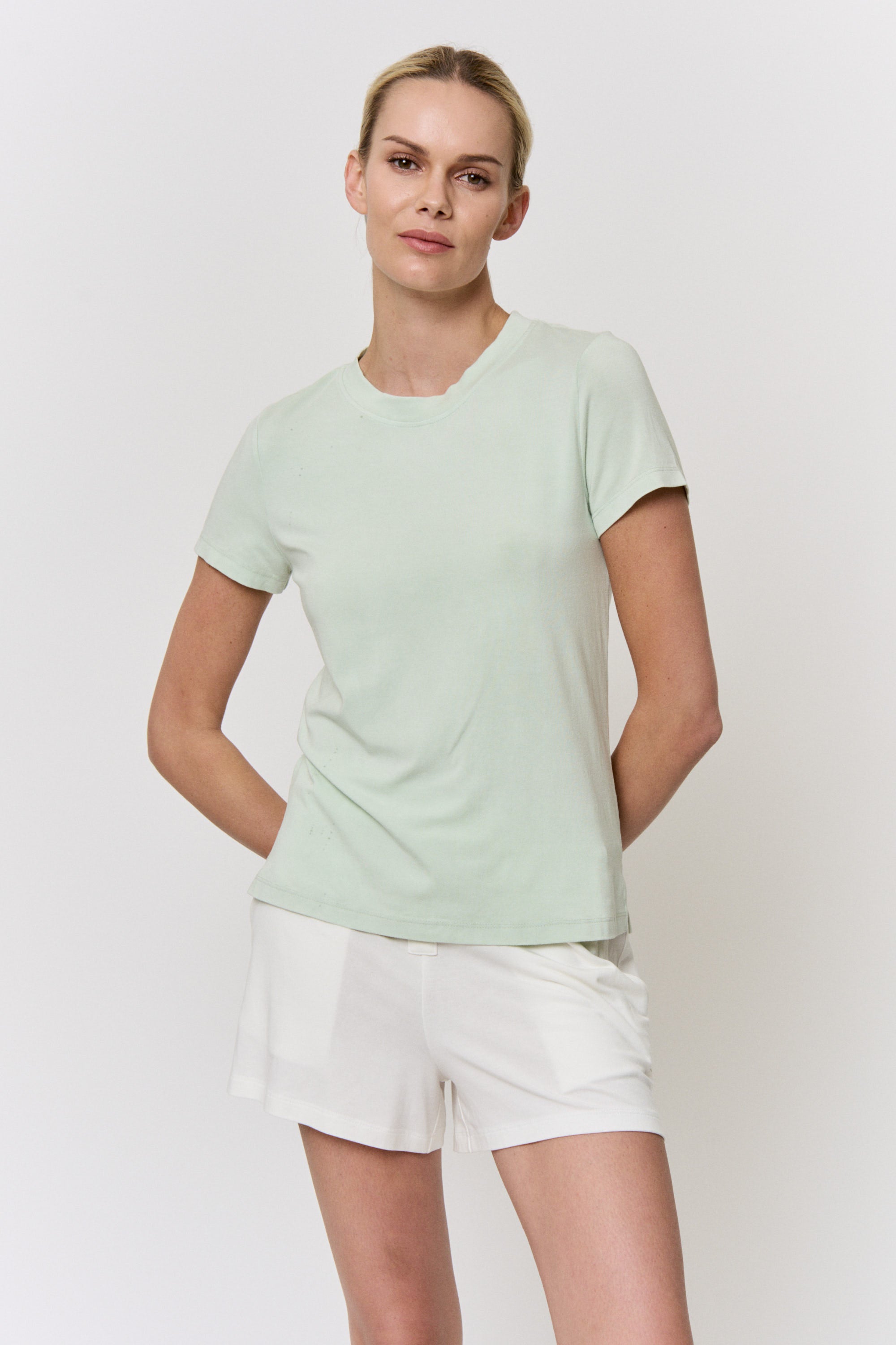 Mulberry-Dyed Modal Short-Sleeve Top