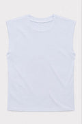 Red Cabbage-Dyed Modal Cuffed Cap-Sleeve Tee