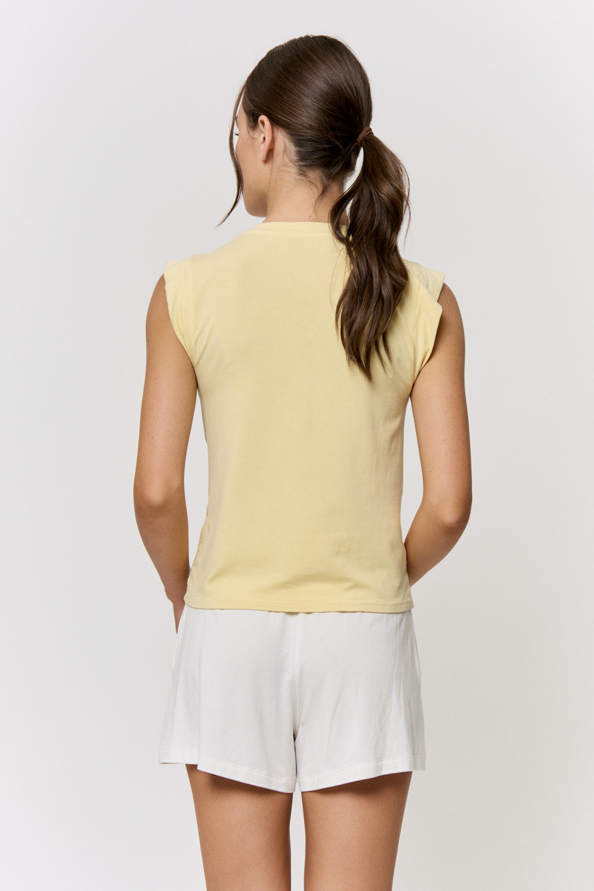 Chamomile-Dyed Modal Sleeveless Tank in naturally dyed fabric by AGA Nature